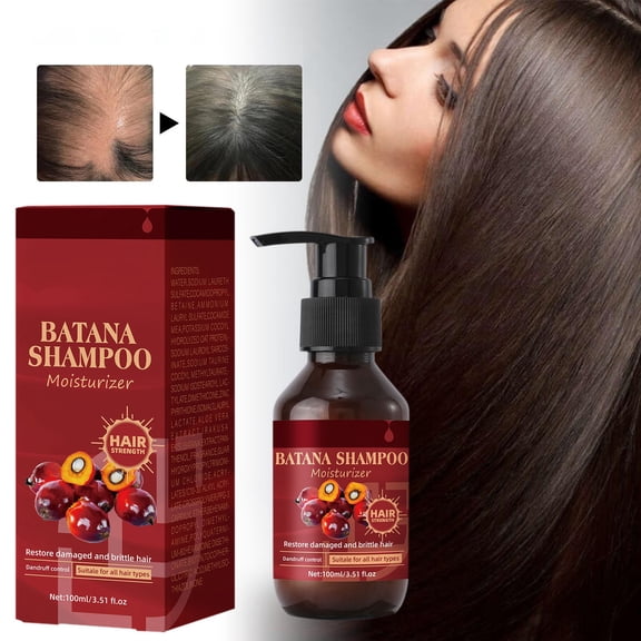 SDJMa Batana Shampoo Promote Hair Gro.wth,Batana Shampoo with Vitamin C Hydrating Moisturizer Reduce Dandruff, Deep Nourish, Strengthens, Restores Damaged Brittle Hair for All Hair Types 100ml