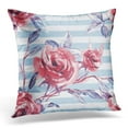 thumbnail image 1 of BSDHOME Blue Color Roses Watercolor Colorful Stripe Pillow Case Pillow Cover 20x20 inch, 1 of 1