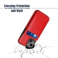 thumbnail image 5 of Entronix Wallet Case Compatible with iPhone 13, 6-Slot Card Holder Flip Cover, Red, 5 of 6