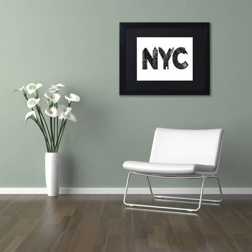 Trademark Fine Art 'NYC' Canvas Art by Robert Farkas, Black Matte, Black Frame