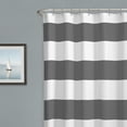 thumbnail image 6 of Zenna Home Regatta Stripe Fabric Shower Curtain, 70" x 72", Gray and White, 6 of 7