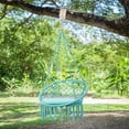 thumbnail image 4 of Patiojoy Hammock Chair Macrame Swing Knitted Mesh Rope Hanging Hardware Kit for Indoor Outdoor Turquoise, 4 of 7