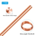 thumbnail image 3 of Uxcell Half Hard Copper Wire, 26Gauge/0.4mm Diameter 15m/49.2ft Spool Craft Wire, 3 of 5