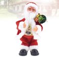 thumbnail image 2 of Adorable Papá Noel con bolsas de regalo, juguete musical con sonido eléctrico, muñeco de peluche animado, regalo de Navidad, decoración del hogar para niños, sin batería, 2 of 8