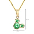 thumbnail image 3 of Disney Girls/Tween Mickey Mouse 10kt Gold Green Cubic Zirconia Pendant, 16" + 2" Gold Filled Chain, 3 of 3