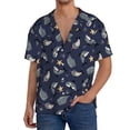 thumbnail image 3 of Xecao offers the Party Shark Cute for Men's Casual Short-sleeved Shirt, a button-up collared shirt with a pocket, perfect for beach vacations and yacht travel in the Large size., 3 of 7