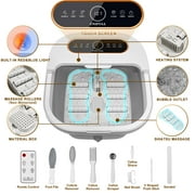 Collapsible Foot Spa Bath with Heat and Massage Rollers, Touch Screen, Bubble, Foot Pedicure Kit, Temperature Control