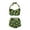 A-Green430, variant on XIAONU Women's Banana Print Halter Swimwear Slim Fit Sleeveless Sweetheart Neck High Waisted Bikini Set Soft Lively Pool Swimsuits