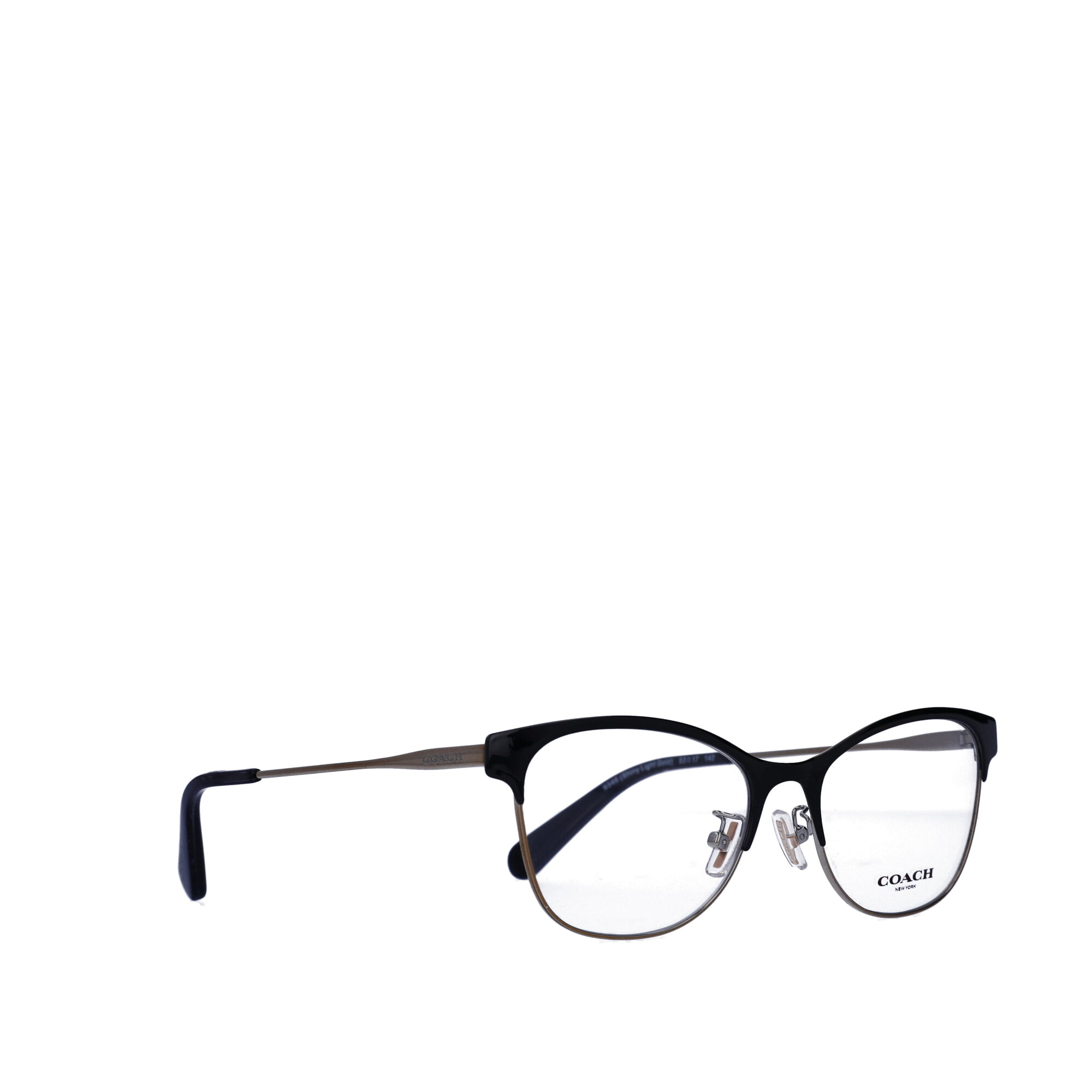 Coach HC 5111 Metal Womens Cat-Eye Eyeglasses Black Light Gold 53mm Adult