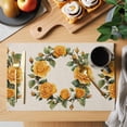 thumbnail image 2 of Yellow Flowers Placemats Set of 4, Spring Floral Wreath Non-Slip Place Mats Washable Table Mats for Kitchen Dining Table Decorations Indoor/Outdoor, 2 of 9