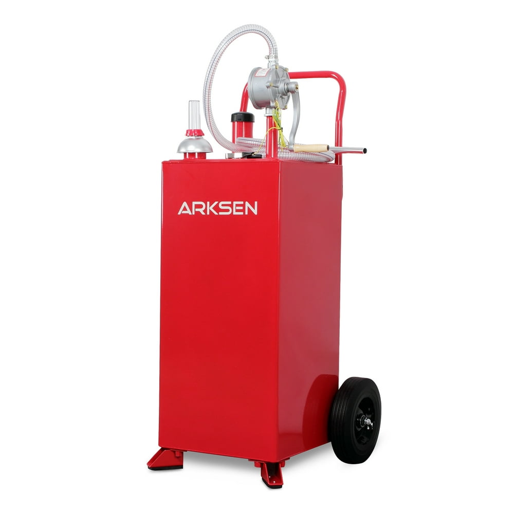 Arksen 30 Gallon Portable Fuel Transfer Gas Can Caddy Storage Tank