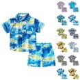 thumbnail image 2 of CCRFTGI Summer Outfits for Kids Boys Two Piece Swimsuit Beach Holiday Dinosaur Quick Dry Short Sleeve Button Down Shirts and Girls Swim Shorts Cute Clothes Orange 3-4 Years, 2 of 9