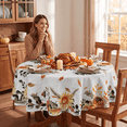 thumbnail image 3 of Sm:)e Give Thanks to The Load for He is Good Thanksgiving Tablecloth 70 Inch, Wrinkle-Resistant & Machine Washable Table Cover for Dining Decor, Round, 3 of 7