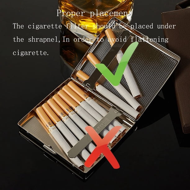 Estuche Metálico Para Cigarrillos De 20 Unidades - Cierre Seguro Y Compacto Para Bolsillo