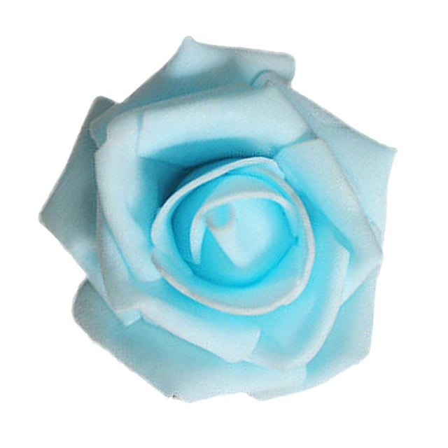transemion Pack of 50 Artificial Bionic Flowers PE Foam Simulation Roses Fake Flower Decorations Wedding Party Engagement Presents Sky Blue