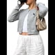 thumbnail image 3 of Cárdigan de Cuello Redondo con Botones para Mujer, Suéter de Punto de Larga, Ropa de Abrigo Gris S, 3 of 7