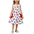 thumbnail image 2 of MKOSPLRT Jolies Robes d'Été pour Fille 3-14 Ans Robe Débardeur du 4 Juillet Sans Manches Col Ras du Cou Robe Midi Robe de Fête des Fêtes avec Poche, 2 of 7