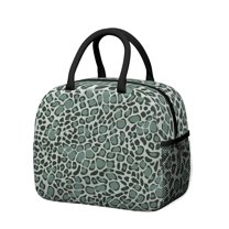 Womens Green and Dark Green Giraffe Pattern Lunch Box for Work,Insulated Lunch Bag for Women,Loncheras Para Mujer,Leakproof Adult Lunch Bag for Work,Beach,Travel,Picnic,Camping