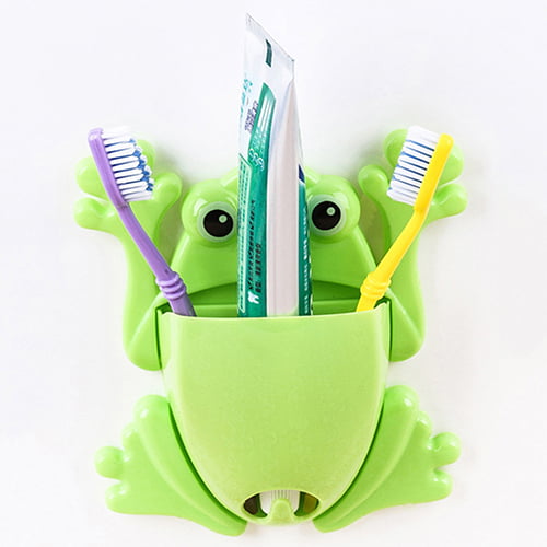 Frog Toothbrush Makeup Tools Bathroom Wall Stick Paste Organizer Holder Hook 