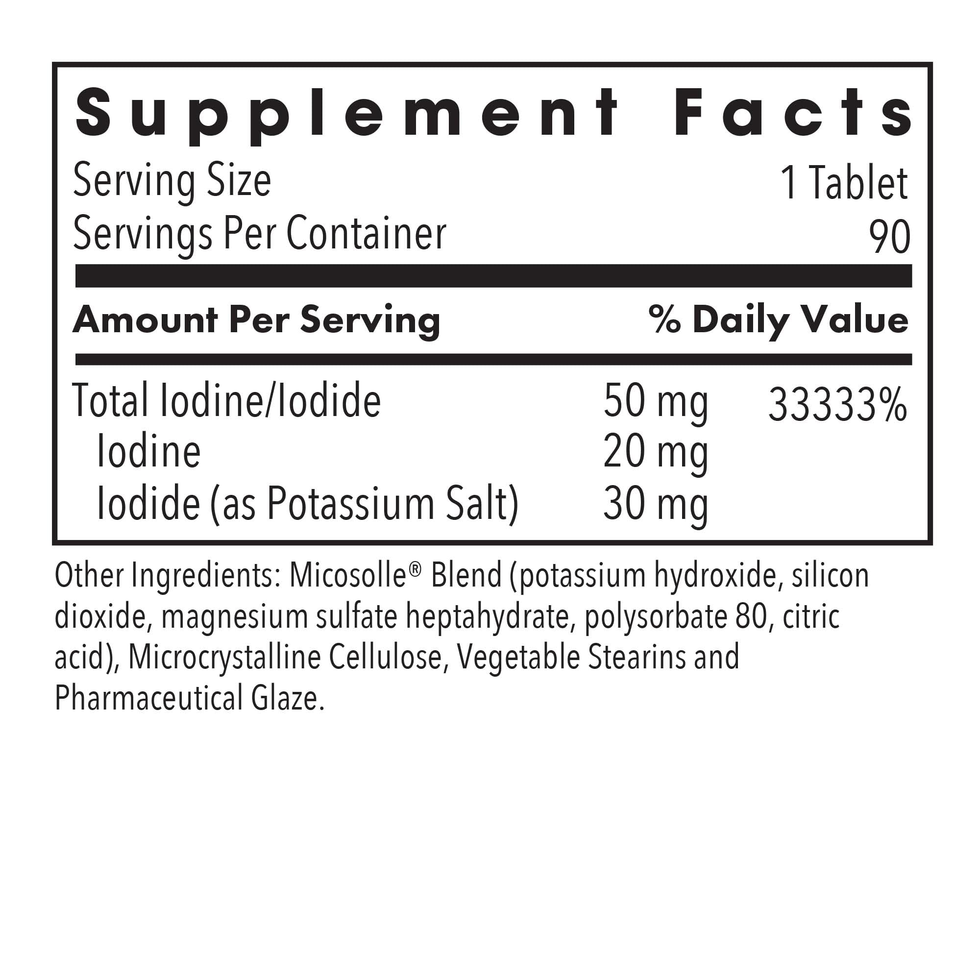 Optimox Iodoral 50 mg - Iodine & Potassium Iodide Supplement for Thyroid & Immune System Support- Non-GMO & Gluten-Free - 90 Servings - 90 Count