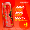 thumbnail image 5 of Liquid Ice Active Energy Drink, Cherry Licious, Zero Sugar, 160mg Natural Caffeine from Green Tea with CoQ10 & Ginseng, Clean Focus & Performance Support, Gluten Free, 16oz Cans (12 Pack), 5 of 5