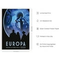 thumbnail image 2 of HAUS AND HUES Space Posters, Retro Sci Fi Art, Vintage Space Wall Art, NASA Posters, Exploration Wall Art, Mars Poster, Rapture Retro Travel Poster, Retro Futurism Art, Scifi Europa (Unframed 24x36), 2 of 6