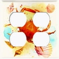 thumbnail image 2 of Metal Light Switch Wall Plate Outlet Cover (Ocean Sea Shell Crab Beach Clam - Double Duplex), 2 of 2