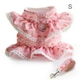 thumbnail image 4 of Methold Conjunto de correa de ropa impresa para mascotas, chaleco de cuello de encaje para caminar, arnés, ropa Halter de animales, fiesta en casa, Ropa para mascotas S Methold PT003765-01, 4 of 6