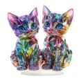 thumbnail image 1 of 2D acrílico colorido decoración de gatos decoración de mesa con base decoración del hogar creación decorativa para sala de estar regalos para el, 1 of 8