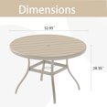 thumbnail image 2 of Outdoor Round Patio Dining Table for 6-7, Weather-Resistant Metal Dining Table with Adjustable Umbrella Hole for Deck Lawn Garden, Sandstone Finish, 2 of 9