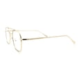 thumbnail image 6 of Hipster Metal Rectangle Double Bridge Blue Light Filtering Computer Glasses Gold, 6 of 8