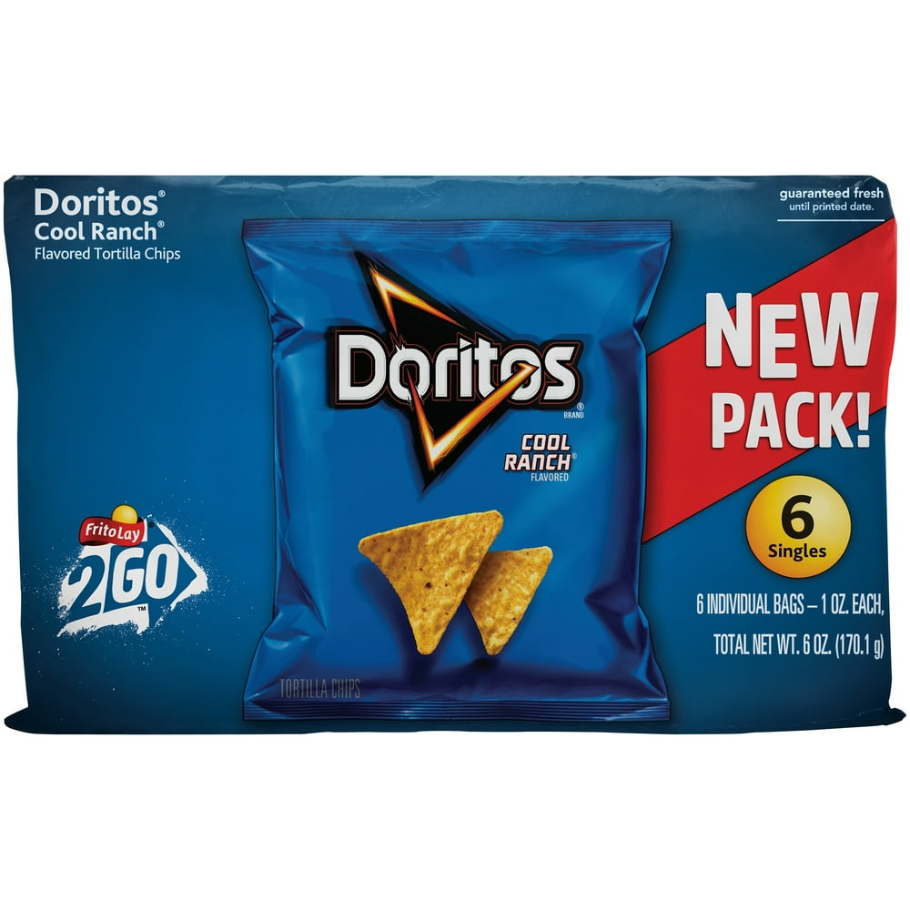 Doritos Cool Ranch Tortilla Chips, 1 Oz., 6 Count - Walmart.com ...