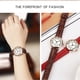 thumbnail image 2 of Sanda Lady Reloj de pulsera clásico analógico redondo de cuarzo con correa de cuero y fecha (correa marrón), 2 of 9