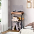 thumbnail image 5 of Large Record Player Stand, Turntable Stand with Vinyl Storage Holds up to 130 Albums, Record Player Table for Living Room, Brown, 5 of 8