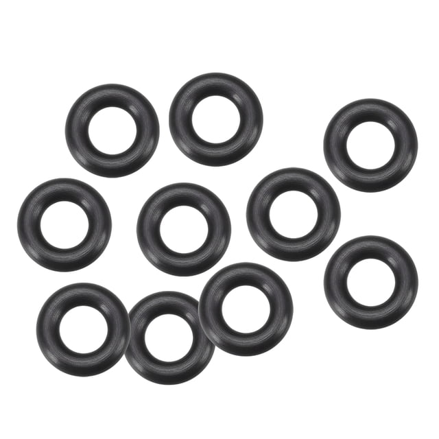 Anillos de goma de fluorocarbono 15mm OD, 8mm diámetro interior, 3.5mm de ancho, junta de sellado negra 10 piezas