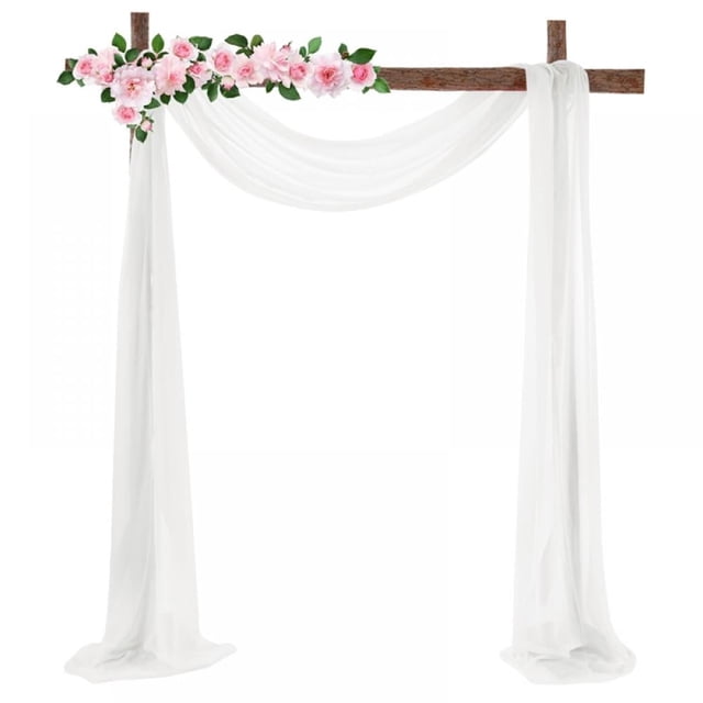 MesaSe Rideaux de Mariage Blancs Arch Drapé Tissu Cérémonie Toile de Fond Décorations
