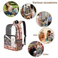 thumbnail image 5 of ZIATUBLES 17 Inch Clear Backpack, Heavy Duty Fabric & PVC Transparent Bag with Boho Butterfly Floral Print, Large Capacity See Through Bookbag Easy to Clean for School & Travel, 5 of 7