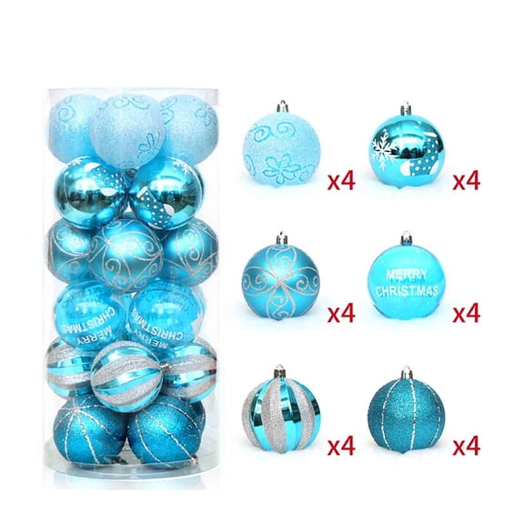 EGNMCR Christmas Balls Ornaments for Xmas Christmas Tree Shatterproof 60mm Christmas Xmas Tree Ball Bauble Hanging Home Party Ornament Decor Purple 24PC Happy New Year!