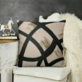 thumbnail image 2 of SHANXI Black and Tan Pillow Covers, Modern Abstract Art Line Decorative Throw Pillow Cases Neutral Minimalist Style Cushion Covers Seasonal Gift Farmhouse Sofa Couch Bed Decor 22x22in, 2 of 5