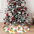 thumbnail image 5 of Picia Hawaiian Pineapples And Hibiscus Flowers Print Christmas Tree Skirt , Christmas Tree Skirt Ornaments for Merry Christmas Holiday Party Decorations Indoor Outdoor-36", 5 of 7