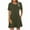 Army Green, variant on Sevevn Woman Fashion Comfortable Summer Solid Color Short Sleeve Round-Neck Dress Black S