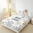 thumbnail image 4 of jejeloiu Hello Winter Christmas Snowflake Happy New Year Queen Sheet Set,Breathable Boys Kids Bedding,4-Piece, 4 of 7