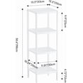 thumbnail image 3 of YN Bathroom Storage Shelf, 4-Tier Bamboo Rack Organizer, Multifunctional Shelving Unit for Living Room Bedroom Kitchen (White), 3 of 8