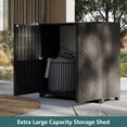 thumbnail image 5 of VICESIM 10 Cu.Ft Resin Outdoor Cabinet Black Space Saving Shed For Apartment Entrance, 5 of 7