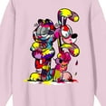 thumbnail image 2 of Garfield Paint-Stained Garfield & Odie Crew Neck Long Sleeve Cradle Pink Adult Sweatshirt-Medium, 2 of 2
