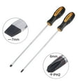 thumbnail image 3 of Uxcell #2 Phillips / 7mm Slotted 10" S2 Steel Round Shaft Magnetic Screwdriver Set Non-Slip Black+Yellow Handle, 3 of 5