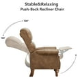 thumbnail image 5 of COOLHUT Pushback Recliner Chair Faux Leather Armchair, Mid Century Accent Chair with Rivet Decoration, Wingback Classic Living Room Single Sofa for Small Spaces, Brown, 5 of 10