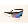 thumbnail image 2 of QC Shades by QC Kingz Sleek Shield Sport Sunglasses, Blue with Case, 2 of 4