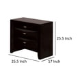 thumbnail image 5 of Simo Nightstand- Spacious Top- Metal Knobs- 3 Drawers- Black Solid Wood, 5 of 6