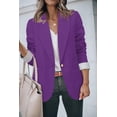 thumbnail image 2 of Blazer Genhoo para mujer, casual, con bolsillos, para oficina, color morado, XXL, 2 of 5